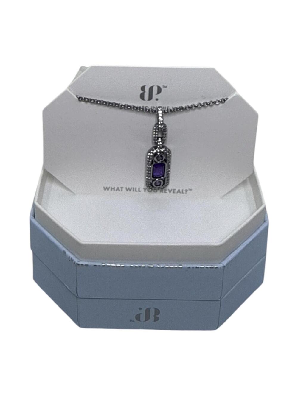 Bomb Party Midnight Hanging In Air Necklace with Amethyst and Genuine Quartz